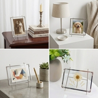 Cadres photo de luxe rectangulaires en métal pour table, cadre photo haut de gamme pour la maison, le bureau, la décoration de mariage