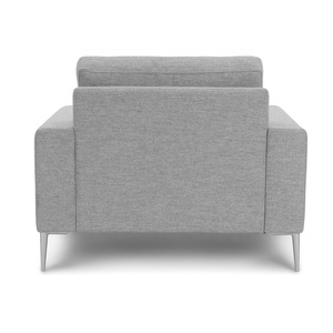 Moderna Singolo Lounge Chair Grigio Poltrona Divano In <span class=keywords><strong>Tessuto</strong></span> Sedia con gambe In Metallo - Product Image 4