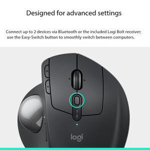 Ratón Inalámbrico con Trackball Logitech MX Ergo S, Ergonómico 20 °   Función de inclinación, Clic silencioso, Carga USB-C, 6 botones personalizables - Product Image 2