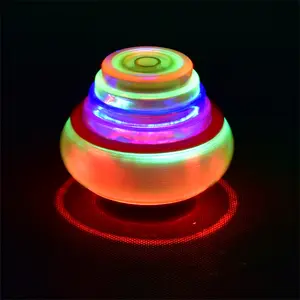 Dessin animé OVNI gyroscope coloré musique électrique led flash espace gyroscope nuit marché décrochage jouets pour enfants