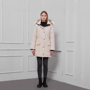 Chaqueta de plumón de ganso grueso y cálido para mujer, modelo <span class=keywords><strong>07</strong></span>, con capucha y cuello de piel, corte ajustado, cierre de cremallera, 6660L - Product Image 4