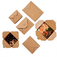 Contenants en papier kraft rigide rectangulaires mats, jetables, écologiques, biodégradables, de qualité alimentaire, pour salades, poulet frit, fruits