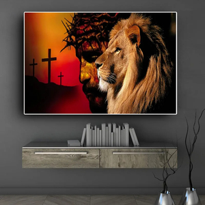 Decorazione murale di arte cristiana religiosa con Poster di <span class=keywords><strong>leone</strong></span> e gesu stampa su tela con immagini moderne per la decorazione del soggiorno - Product Image 3