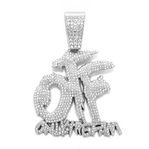 สร้อยคอจี้แบบเต็มตัว AA Iced Out OTF พร้อมโซ่คิวบัน 20 นิ้ว เครื่องประดับแร็ปเปอร์สำหรับผู้ชายและผู้หญิง - Product Image 3