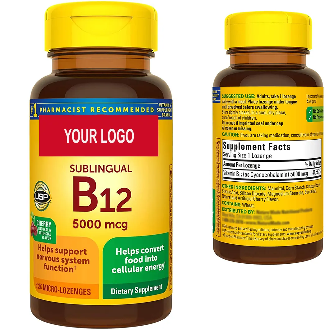 Efficace Sublingual di Vitamine B Supplemento di 120 Micro Lozenges per L'assistenza Sanitaria Quotidiana pillola