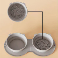 Bol d'eau pliable en silicone à alimentation lente pour chien