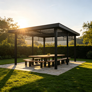 <span class=keywords><strong>Pergola</strong></span> <span class=keywords><strong>bioclimatique</strong></span> motorisée en aluminium à lames orientables, imperméable et résistante au vent, pour jardin, gazebo extérieur, pavillon, protection solaire - Product Image 1