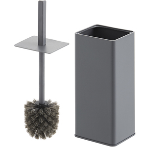 Set di spazzole per WC Kubik, supporto in metallo grigio con spazzola per la pulizia del bagno - Product Image 1
