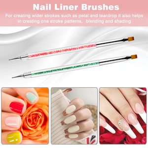 8pcs Nail Brush Set Diamond Handle <b>Glitter</b> Nail Art <b>Pen</b> Nylon Hair Liner Painting Gel Design Salon Manicure Brush <b>Pen</b> Set - Product Image 4
