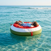 Bouée de piscine en forme de tranches de fruit, style tendance, en forme de pastèque, avec rembourrage en maille, transat flottant sans gonflage pour adulte