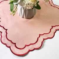 Serviette de table brodée à la main en lin 100% Eternal Eagle, forme spéciale, taille et couleur personnalisables, pour la maison et les mariages