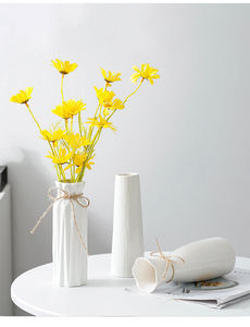 <span class=keywords><strong>Vaso</strong></span> per Composizioni Floreali in Stile Europeo, Portafiori in Ceramica Bianca Semplice e Accessorio Decorativo per Fiori Freschi Idroponici - Product Image 5