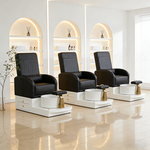 Nail Salon Equipment Golden Foot Care Spa Manicure Chair Modern Luxury purple Pedicure Bench Chair with Storage Cabinet - Product Image 2