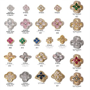 Nuevos Accesorios de Manicura de Lujo con Diamantes en Forma de Trébol de Cuatro Hojas, Pequeños Adornos Decorativos para Uñas, Piedras de Imitación al por Mayor, Estéreo, de la Suerte - Product Image 5
