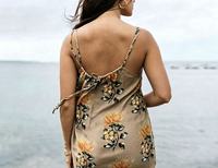 Robe de plage mi-longue ample à col en V, imprimé floral, style européen et américain, avec ceinture, collection été 2026