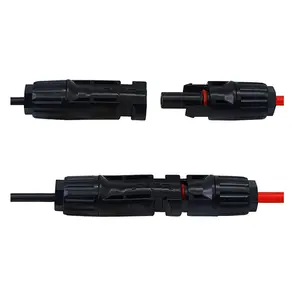 Solar Cable PV Connector Two 10 FT 10 AWG 6mm2 solar extension cables with hard PPO plastic IP68 PV male and female connectors