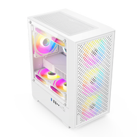 Gabinete de PC para Juegos WANMISLE 2026 Popular de Media Torre MicroATX, Aleación de Aluminio, con Ventana Lateral, Blanco/Negro, Compatible con ITX