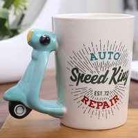 Tasse en céramique écologique à motif animalier de dessin animé, compatible micro-ondes, avec poignée, pour enfants, pour le bureau, emballée en boîte colorée
