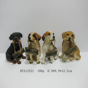 สุนัข polyresin กับ hangtag ตกแต่งสวน, 4สารพัน - Product Image 1