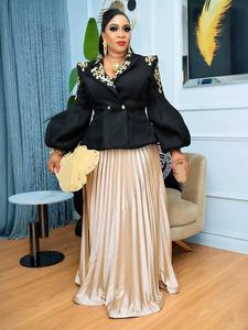 Африканские наряды для женщин: комплекты из 2 предметов (топы и юбки), костюмы Дашики, платья из ткани Анкара с пайетками, большие размеры, турецкие свадебные и вечерние платья - Product Image 2