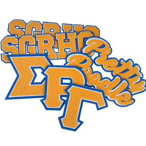 Patch brodé 3D thermocollant en sergé chenille « I Am Rhoyalty Sigma Gamma Rho Sorority » motif cœur/fleur pour sweats à <span class=keywords><strong>capuche</strong></span> et chapeaux - Grecque - Product Image 4