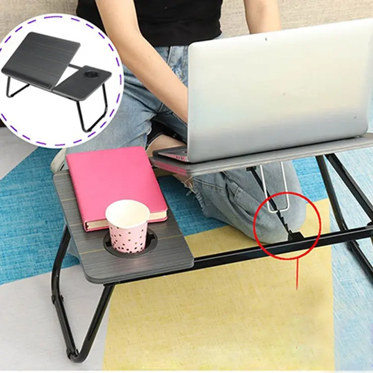 Foldable Lap Desk Stand Notebook Desk with Cup Holder Adjustable Portable Lapt Dormitory study lazy table lifting table