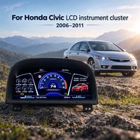 ZWNAV LCD Digital Cluster Virtual Cockpit untuk Honda Civic LCD Instrument Cluster 2006-2011 Panel Instrumen Mobil dengan Carplay