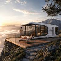 Maison capsule intelligente de luxe, maison préfabriquée moderne avec vue panoramique, en aluminium aéronautique, pour hôtel de villégiature