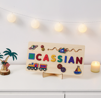 Tableau de lettres en bois multifonctionnel, un cadeau pour la Journée des enfants, artisanat en bois fait main, un objet de décoration de table