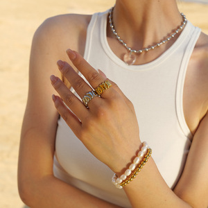 Heart <b>Ring</b> For Women 18K Gold Stainless Steel Jewelry Simple Design Gift Fashion <b>Rings</b> - Product Image 4