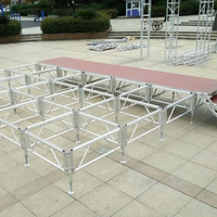 Scène portable en alliage d'aluminium à montage rapide et facile pour concert, taille 1,22x1,22m, 1,22x2,44m, 1x1m, 1x2m, 4x4 pieds, 4x8 pieds