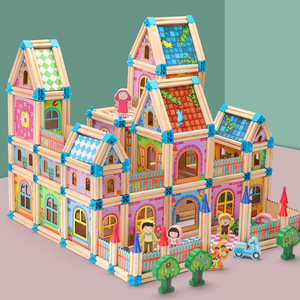 128PCS DIY Children Game Master <strong>of</strong> Architecture Building <strong>Blocks</strong> <strong>Wooden</strong> Construction Kid Toys - Product Image 2