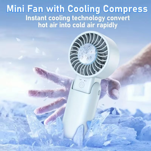 Mini ventilateur de poche pliable 5 vitesses, humidificateur, faible bruit, batterie portable 2000 mAh, idéal pour un cadeau - Product Image 4
