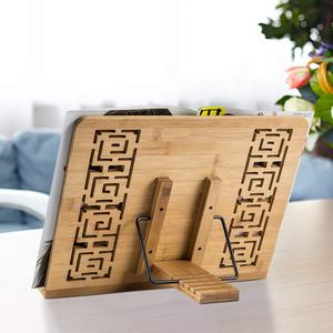 Ricettario di bambù e <span class=keywords><strong>porta</strong></span> lettura regolabile in altezza 4 <span class=keywords><strong>per</strong></span> libri di testo ricette libri di musica tablet Rack di stoccaggio - Product Image 2