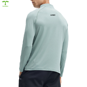 T-shirt a compressione da <span class=keywords><strong>uomo</strong></span> personalizzabile con logo, ad asciugatura rapida, a <span class=keywords><strong>manica</strong></span> lunga, per sport all'aperto, allenamento, con <span class=keywords><strong>mezza</strong></span> zip - Product Image 5