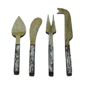 Juego de 3 piezas de cuchillos de madera con mango de latón para cocina, juego de cuchillos para queso, con logotipo personalizado, alta calidad, precio barato - Product Image 3