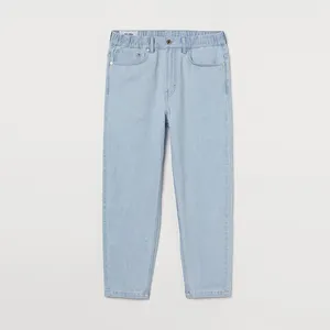 2023 toptan özel Baggy konik mavi % 100% pamuk erkek kot ve Denim pantolon pantolon erkekler için