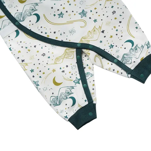 Taglie estive per bambini-12 e 18 mesi pigiama in tessuto di bambù organico in morbido cotone organico a manica lunga <span class=keywords><strong>Kimono</strong></span> pagliaccetto - Product Image 5