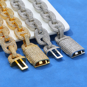 Cadenas Cubanas de Moissanita con Diseño de Grano de Café Personalizado, Plata S925, Estilo Hip Hop Urbano, VVS1, Joyería de Mano Iced Out Bling, Fabricante Personalizado - Product Image 4