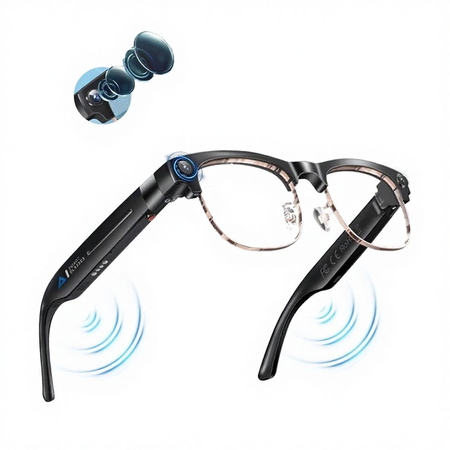Smart Glasses with 8MP Camera AI Voice Wake-Up Hands-Free Calls Photo/Video Recording Music Translation Voice Control OEM Brand