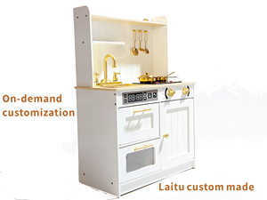 Juego de Cocina de Madera Personalizable con Efectos Acústicos y Ópticos, Juguetes de Imitación para Niños - Product Image 3