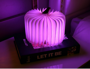 <span class=keywords><strong>Lampada</strong></span> LED a Forma di <span class=keywords><strong>Libro</strong></span> Pieghevole con 7 Colori, Copertina in Legno, Ricaricabile, per Uso in Camera <span class=keywords><strong>da</strong></span> Letto - Product Image 5