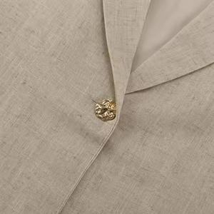 Nouvel ensemble en lin pour femme : veste ample à revers et pantalon droit décontracté à taille élastique – Collection automne de haute qualité - Product Image 4