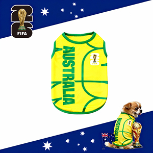 Roupas para Animais de Estimação Licenciadas Oficialmente pela FIFA para a Copa do Mundo de <span class=keywords><strong>2026</strong></span>, Camisetas de Futebol da Equipe da Austrália, Vestuário Luxuoso para Cães - Product Image 3