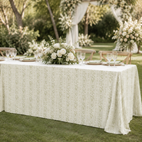 Nappe de table rectangulaire en polyester à motif personnalisé, prix d'usine, vente en gros, pour événements extérieurs et location de fêtes