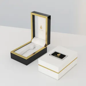Commercio all'ingrosso della fabbrica Dubai Custom Logo Design di lusso scatola di legno MDF fatto a mano in stile moderno profumo scatole di imballaggio per l'artigianato regalo