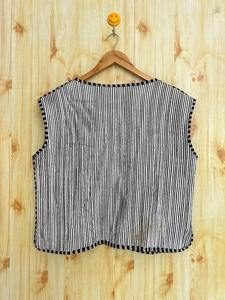 Chaleco de Algodón con Parches, Hecho a Mano, Reversible, Unisex, Chaqueta de Verano, Acolchado, Sin Mangas, con Cierre de Cordón - Product Image 6