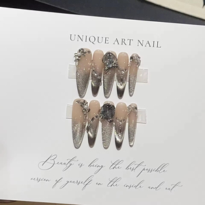 <span class=keywords><strong>Ongles</strong></span> artificiels personnalisés faits main <span class=keywords><strong>en</strong></span> amande, effet œil <span class=keywords><strong>de</strong></span> chat scintillant <span class=keywords><strong>de</strong></span> luxe avec diamants, réutilisables, qualité salon - Product Image 5