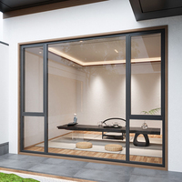 Véranda en aluminium sur mesure avec persiennes, double vitrage trempé, design pliable, isolation thermique pour usage résidentiel et commercial