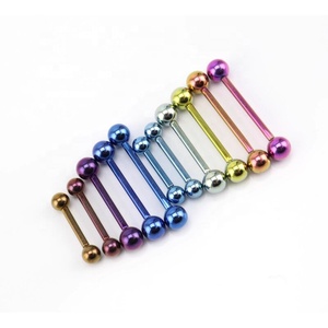 <span class=keywords><strong>Piercing</strong></span> in <span class=keywords><strong>Titanio</strong></span> G23 Personalizzato all'Ingrosso, Barretta Dritta con Filettatura Interna 14g, Anelli per Lingua Colorati alla Moda, Regalo di Nozze - Product Image 6